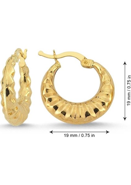 Altın Halka Küpe 1.9 cm 14 Ayar modelleri