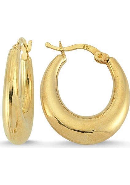 Altın Damla Halka Küpe 2 cm 14 Ayar