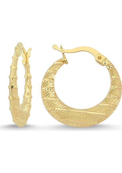 Altın Halka Küpe 2.1 cm 14 Ayar