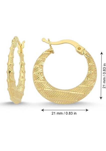 Altın Halka Küpe 2.1 cm 14 Ayar modelleri