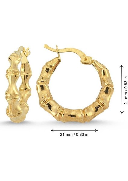 Altın Halka Küpe 2.1 cm 14 Ayar modelleri