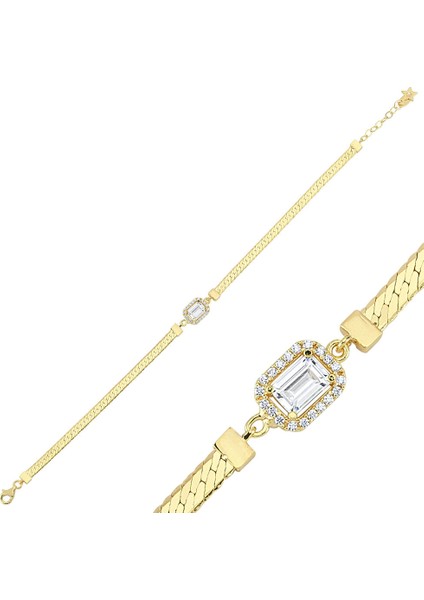 Baget Altın Bileklik Ezme Zincir 18-22 cm