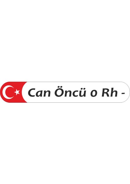 Kişiye Özel Kan Grubu Türk Bayrağı Sticker 00421