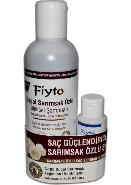 Doğal Sarımsak Özlü Şampuan 500 ml + 75 ml Saç Serumu Hediyeli