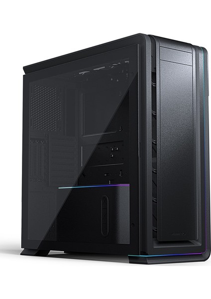 Enthoo 719, Yüksek Performanslı Full Tower, Çift Sistem/PSU Desteği, Büyük Depolama, Fan Hub, Temperli Cam, Alüminyum Panel, Dijital-RGB Bilgisayar Kasası - Saten Siyah