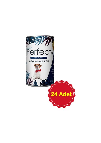 24'lü Perfect Yavru Köpek Parça Etli Soslu Sığır Etli 400 gr