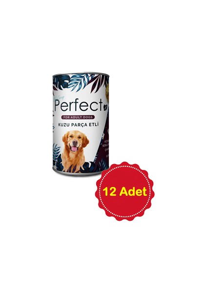 12'lı Perfect Yetişkin Köpek Parça Etli Soslu Kuzu Etli 400 gr