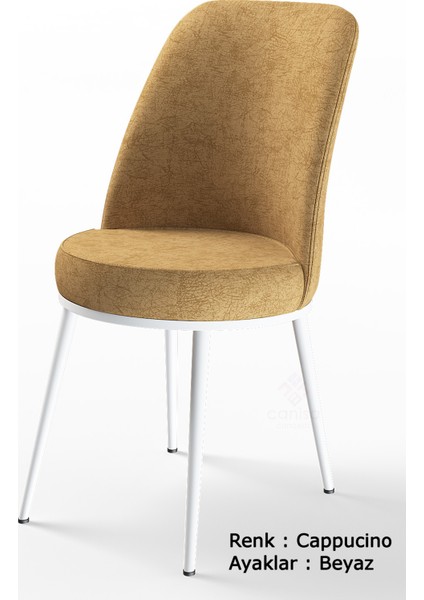 Concept Zen Serisi Mdf Açılabilir Mutfak Masası Takımı-Yemek Masası Takımı Beyaz Masa+6 Sandalye