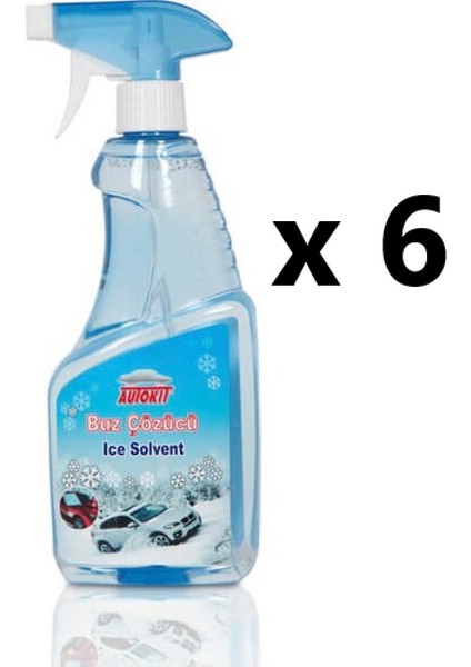 6 Adet Autokit Araç Oto Cam Buz Çözücü - Don Çözücü 500 ml x 6