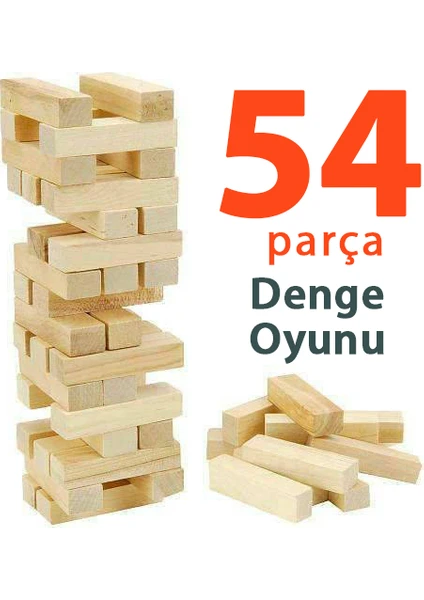 Yağmur Oyuncak 54 Parçalı Ahşap Denge ve Beceri Oyunu