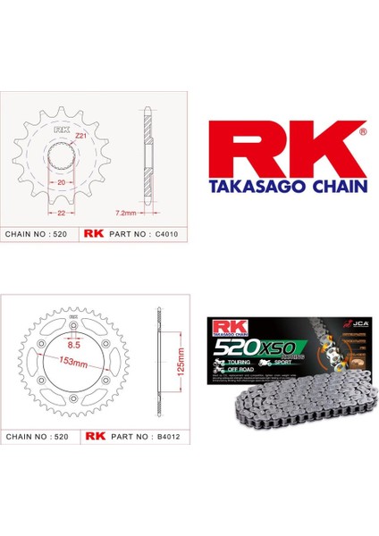 Honda CRF 250 R Rk Zincir Dişli Set 520 XSO 13/48T(2011-2017)