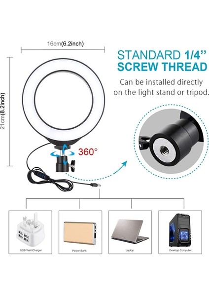 AL-32484 Çift Telefon Tutucu 6.2 cm LED Işık Stand 70 cm