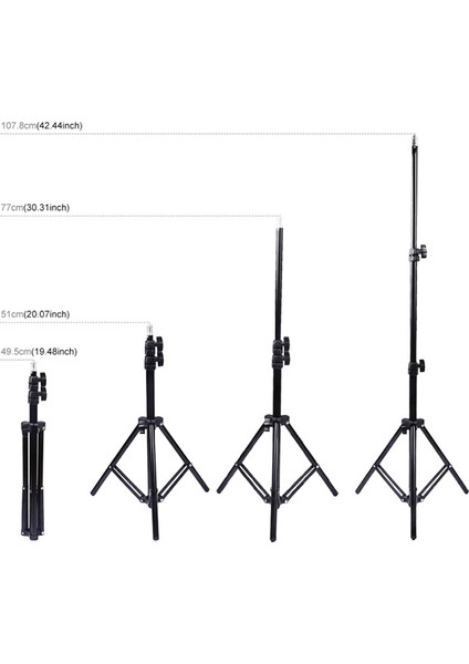 AL-32485 Çift Telefon Tutucu 6.2 cm LED Işık Stand 1.1 m