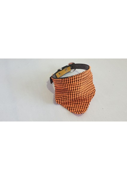 Turuncu Kumaş Fularlı 1 cm Tasma
