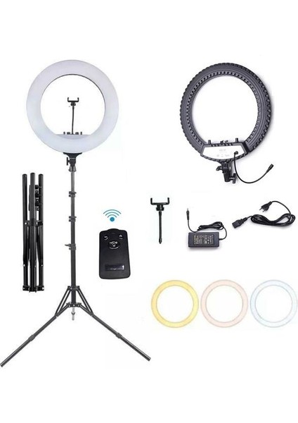 Ring Light LED 5500 Kw 18 Inch Makyaj Çekimleri Makeup Çekimleri Sac Çekimleri stand