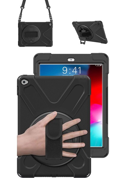 iPad Air 2 Kılıf Omuz Askılı Standlı Tam Koruyucu Üç Katmanlı fiyatları