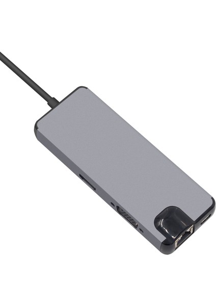 8in1 PD USB-C to HDMI VGA Ethernet SD Kart USB 3.0 Power Delivery Type-C Hub