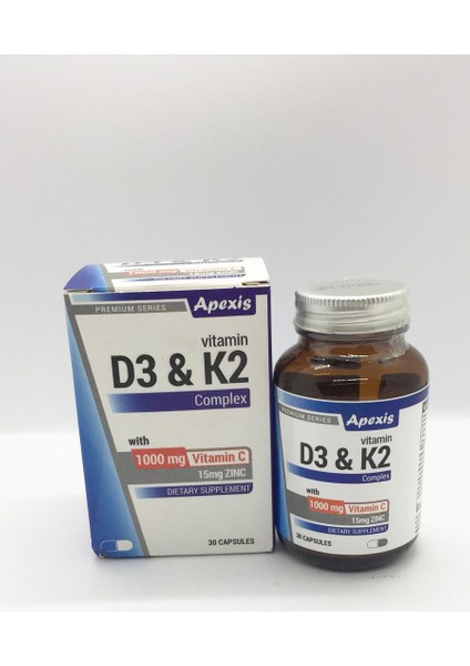 D3K2 C Vitamini 1000 mg + Zinc 30 Kapsül