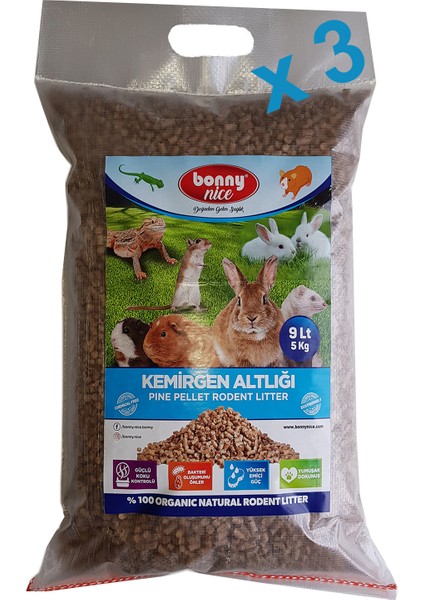 Doğal Çam Pelet Hamster Kafes Altlığı 5 kg 10 L x 3 Paket