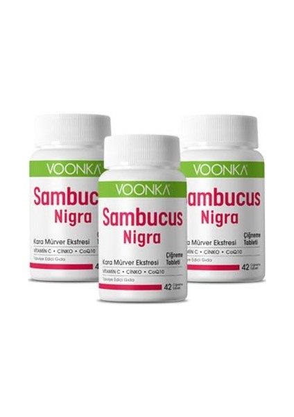 Voonks Sambucus Nigra 42 Çiğneme Tableti 3 Adet
