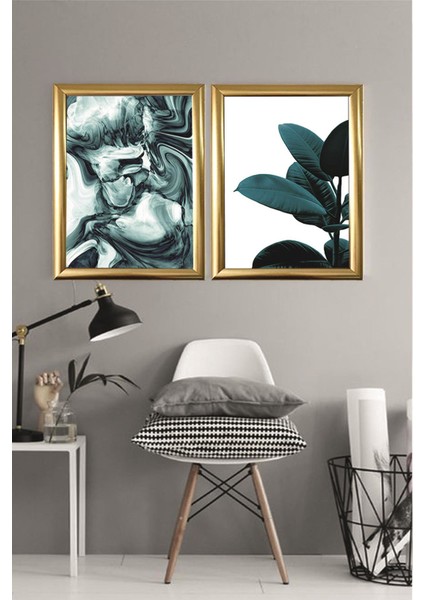 İkili Tablo Gold İki Adet 23,5x33,5