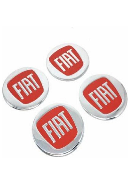 Jant Göbeği Arma Fiat 60mm Alüminyum 4'lü Set Kırmızı
