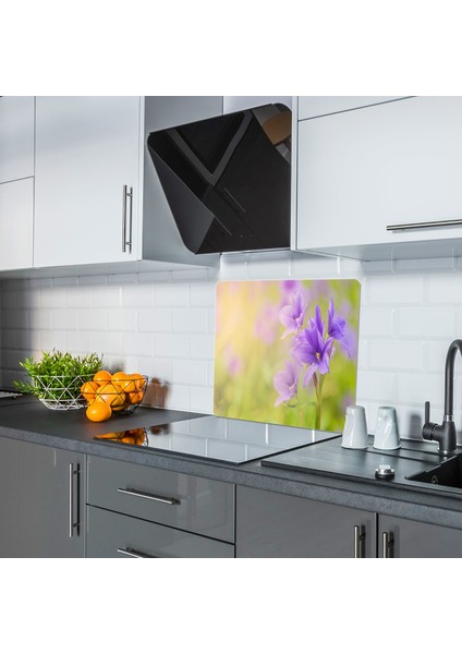 menekşe Cam Ocak Arkası Koruyucu ve Kesme Tablası 50 x 56 cm.