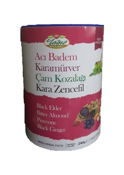 Acı Badem Karamürver Çam Kozalağı, Kara Zencefil Macun 240 gr