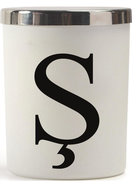 Beyaz Bardak Mum Harf Serisi