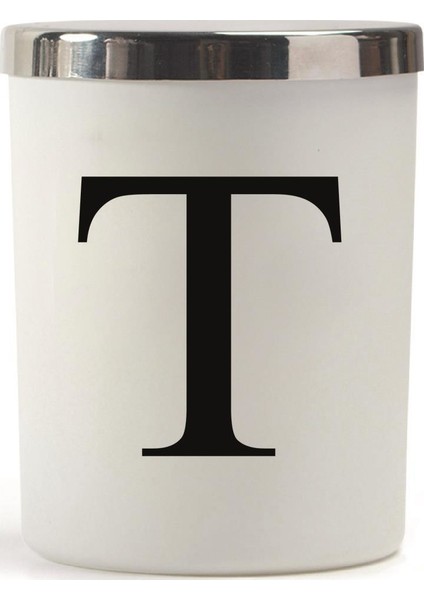 Beyaz Bardak Mum Harf Serisi