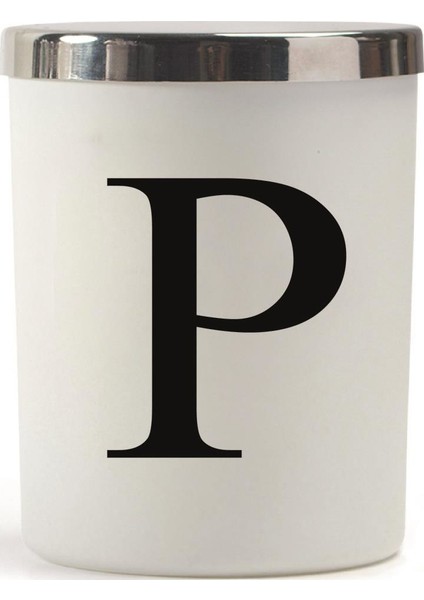 Beyaz Bardak Mum Harf Serisi