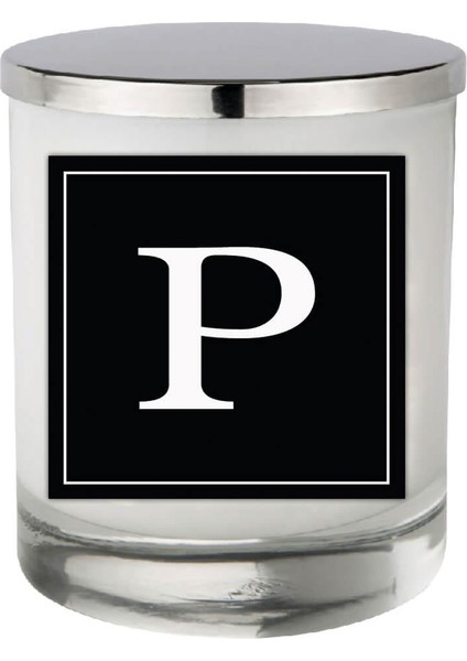 Beyaz Bardak Mum Harf Serisi