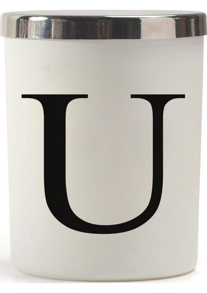 Beyaz Bardak Mum Harf Serisi