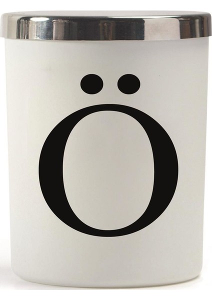 Beyaz Bardak Mum Harf Serisi