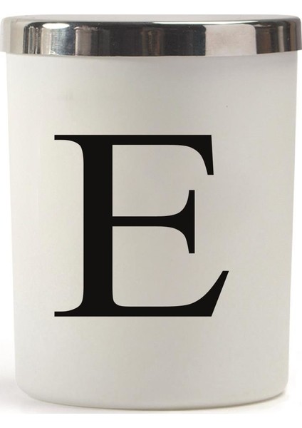 Beyaz Bardak Mum Harf Serisi