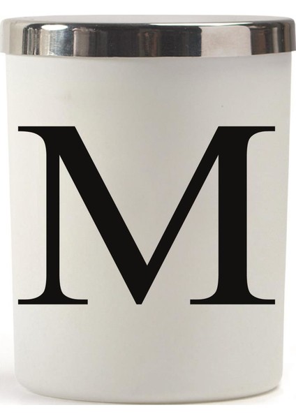 Beyaz Bardak Mum Harf Serisi