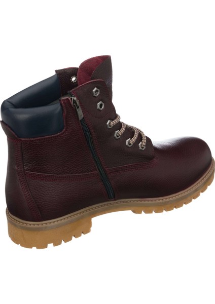 TLAND0802 Bordo Deritimber Land Style Kışlık Büyük Numara Erkek Bot Sıcak Astar Rahat Geniş Kalıp 46