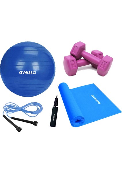 Deluxe Pilates Seti Mavi 6 Parça Set4