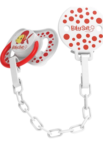 Balık Desenli Emzik Askısı & Yuvarlak Uçlu Emzik 6 - 18 Ay