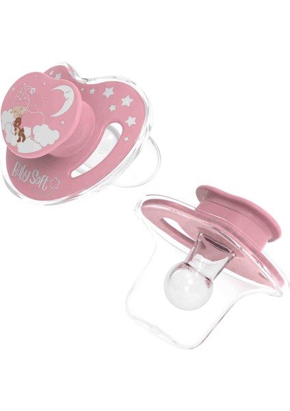 Kapaklı Yuvarlak Uçlu Pembe Uyku Emziği 18+ Ay