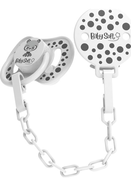 Panda Desenli Emzik Askısı & Yuvarlak Uçlu Emzik 0 - 6 Ay