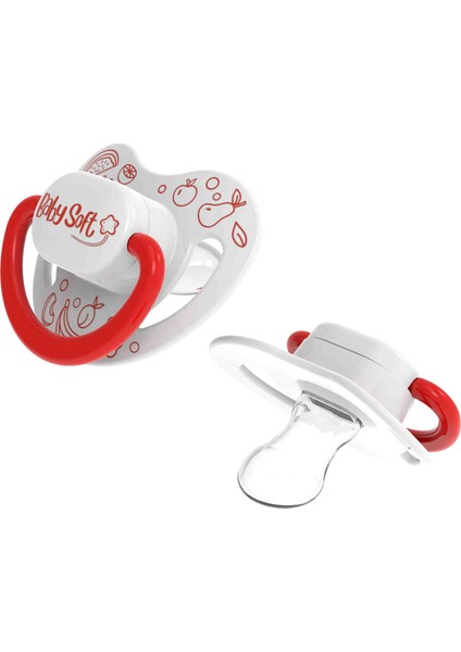 Damak Uçlu Kırmızı Meyve Desenli Emzik 0 - 6 Ay