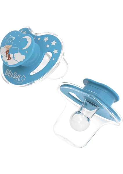Kapaklı Yuvarlak Uçlu Mavi Uyku Emziği 18+ Ay