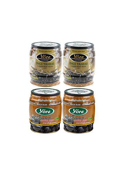 2'li İnci Tanesi Siyah Zeytin 750 gr Teneke + Yöre 2'li Sele Siyah Zeytin 750 gr Teneke