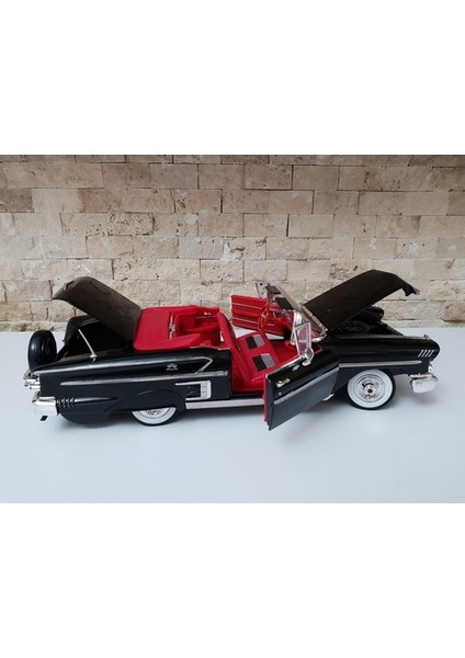 Motor Max 1958 Chevrolet Impala 1:18 Diecast Model Araba-Siyah