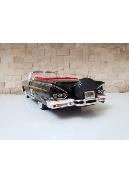 Motor Max 1958 Chevrolet Impala 1:18 Diecast Model Araba-Siyah