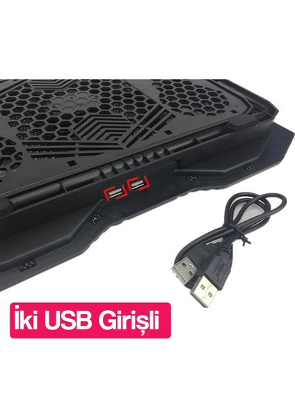 Laptop Soğutucu Fanlı Ledli Ayarlanabilir USB li Notebok Laptop Standı fırsatları