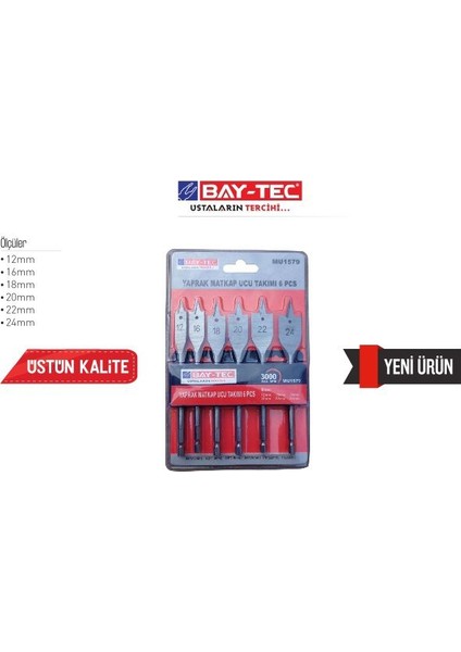 Yaprak Matkap Ucu Takımı 6 Pcs