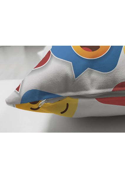 Çift Taraflı Emoji ve Like Dijital Baskılı Modern Süet Yastık Kılıfı modelleri