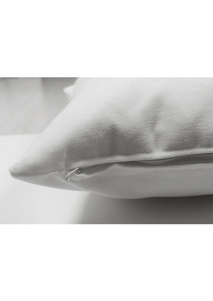 Çift Taraflı Beyaz Zeminde Magic Unicorn Tasarımlı Çocuk Odası Süet Yastık Kırlent Kılıfı